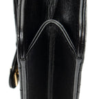 Shoulder Bag Vintage Push Lock Straight Flap Black Quilted Lambskin Leather