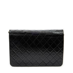 Chanel - Sac bandoulière droit vintage à fermoir poussoir - Noir