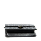 Chanel - Sac bandoulière droit vintage à fermoir poussoir - Noir