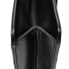 Bolso de Hombro Vintage Cierre de Empuje Solapa Recta Piel de Cordero Acolchada Negra