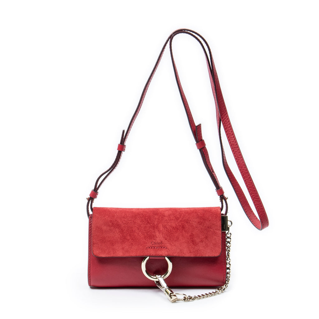 Bandolera Mini Faye Piel de Becerro Roja