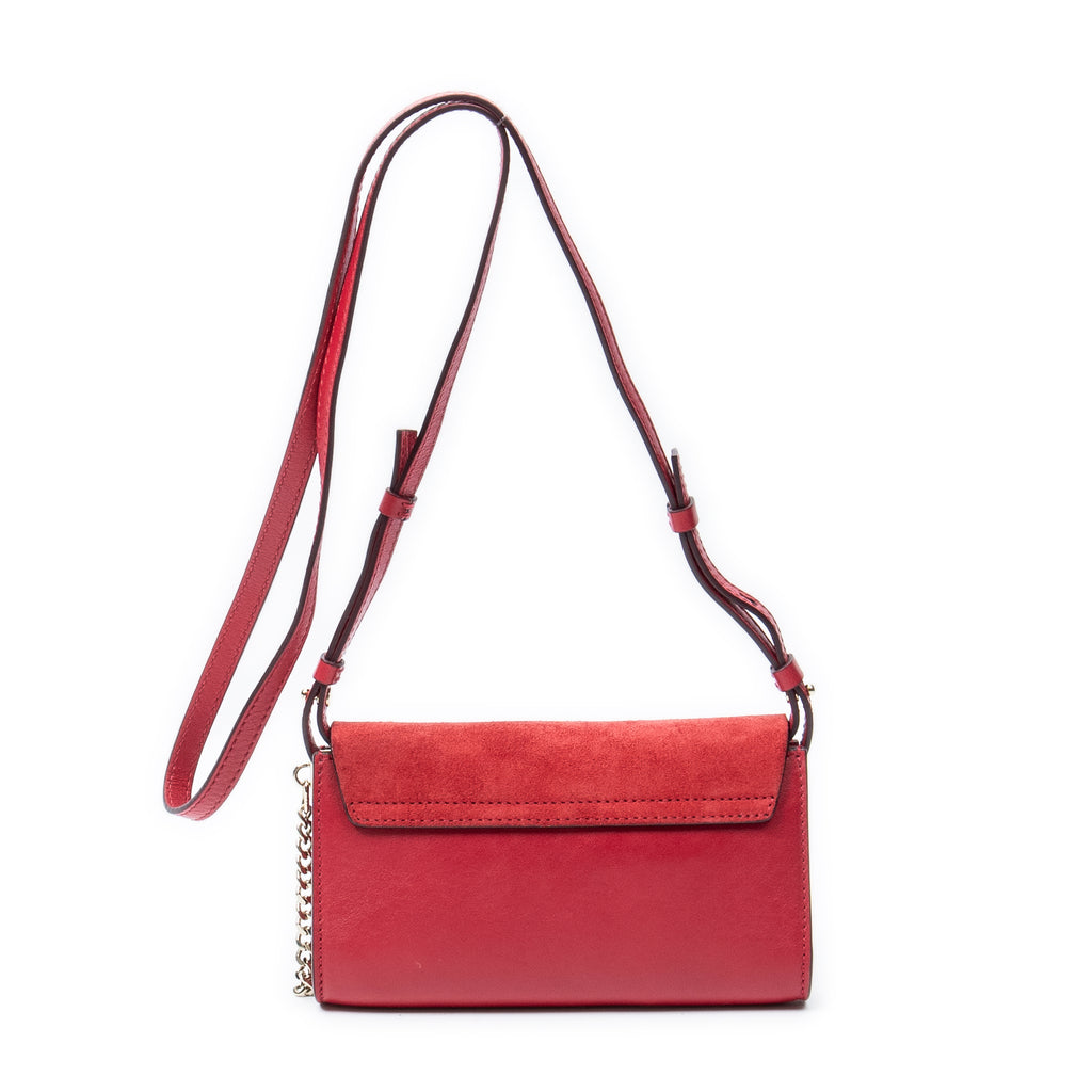 Bandolera Mini Faye Piel de Becerro Roja