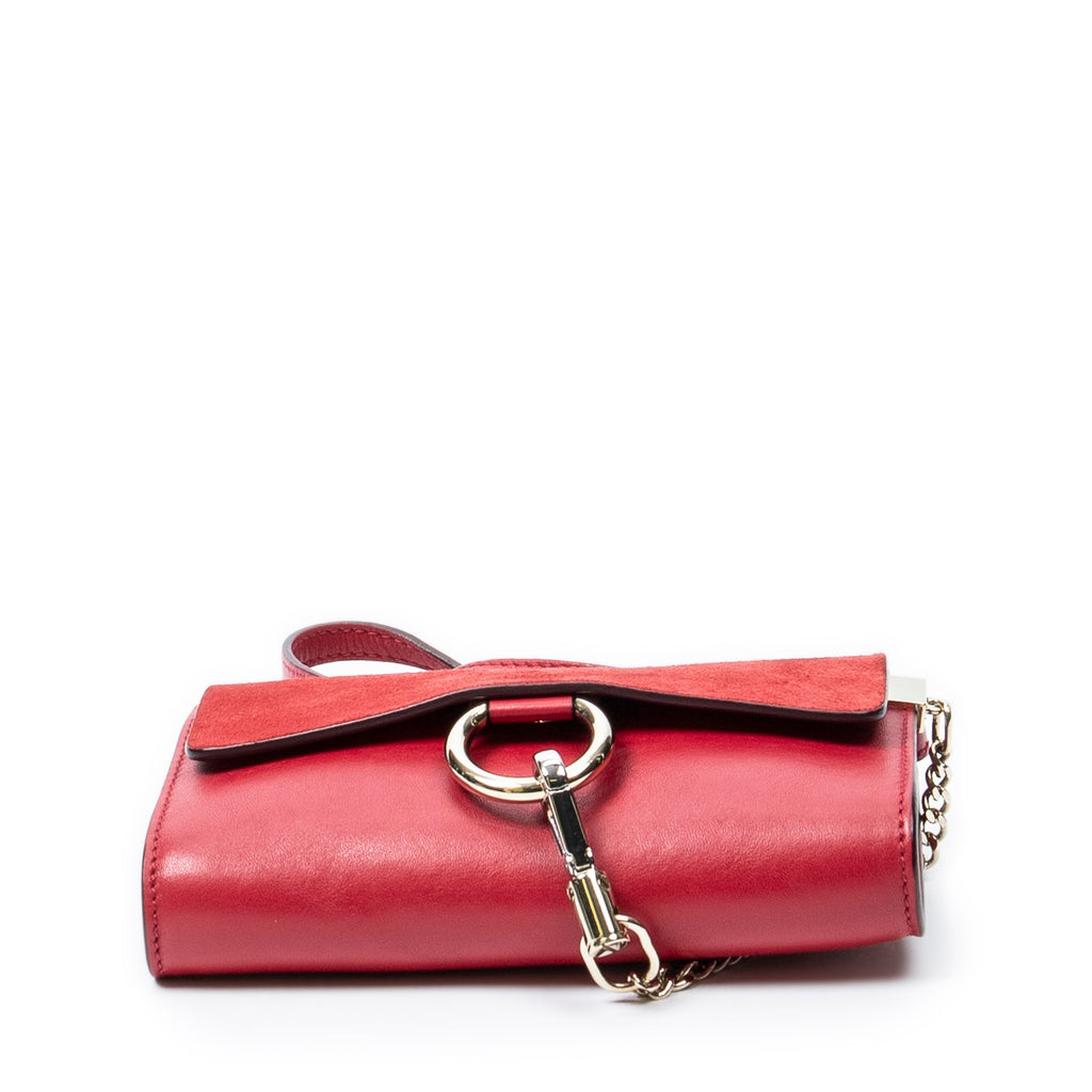 Bandolera Mini Faye Piel de Becerro Roja