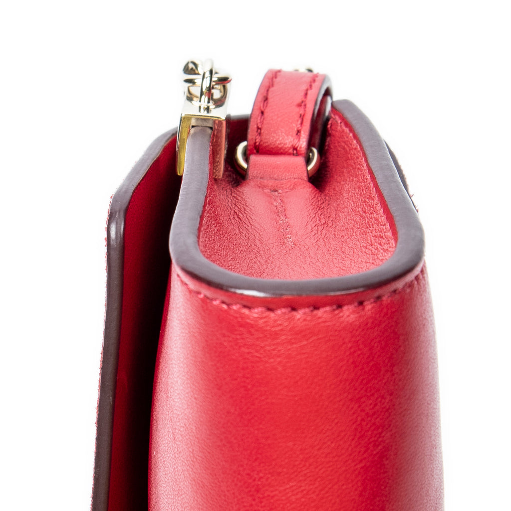 Bandolera Mini Faye Piel de Becerro Roja