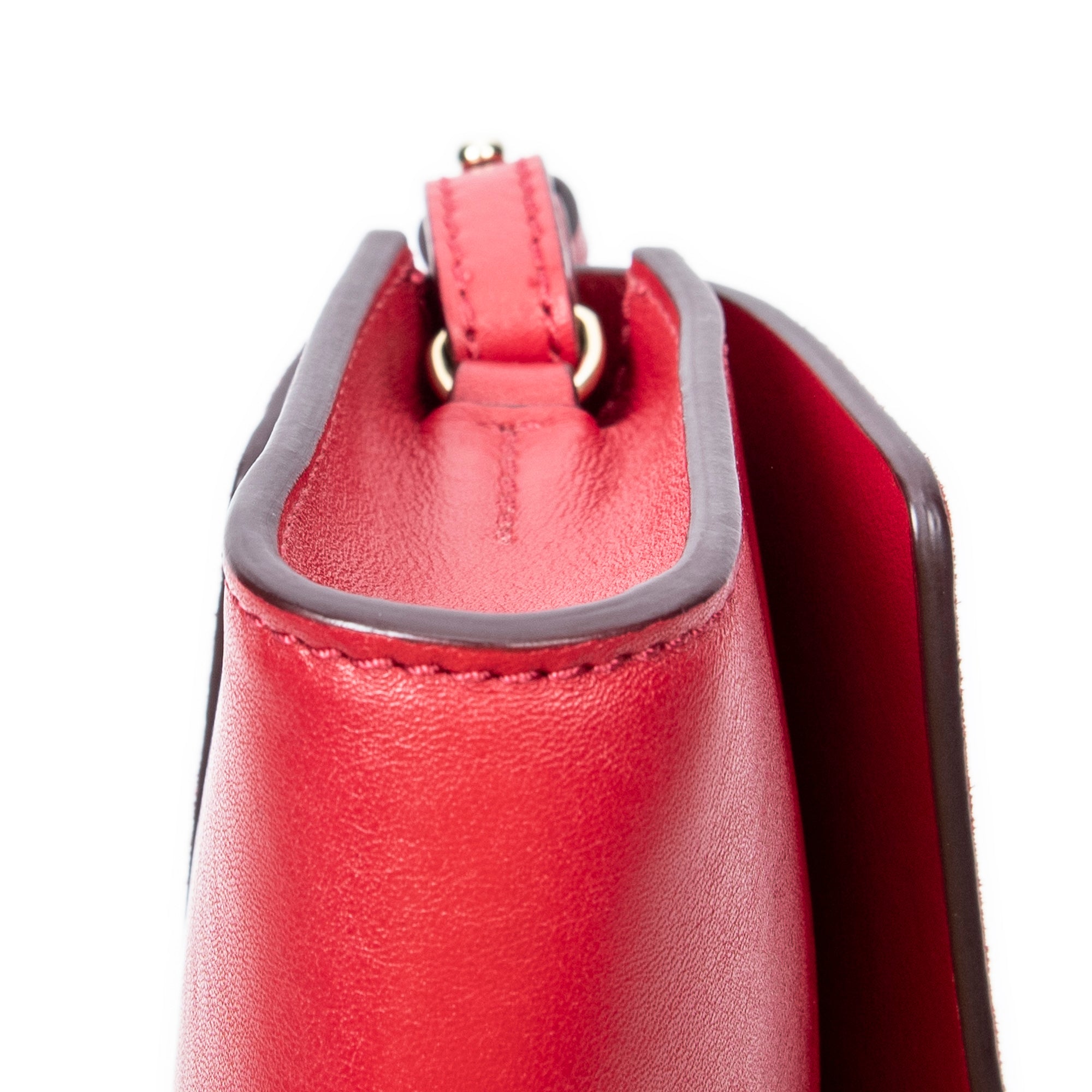 Bandolera Mini Faye Piel de Becerro Roja