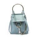 Shoulder Bag Small Faye Bracelet Bag Light Blue Calfskin Leather