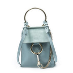 Shoulder Bag Small Faye Bracelet Bag Light Blue Calfskin Leather