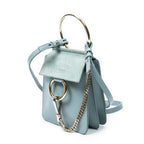 Shoulder Bag Small Faye Bracelet Bag Light Blue Calfskin Leather