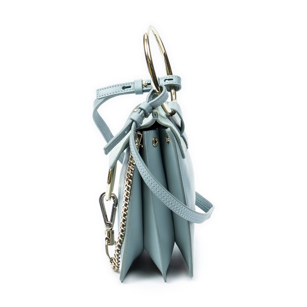 Shoulder Bag Small Faye Bracelet Bag Light Blue Calfskin Leather