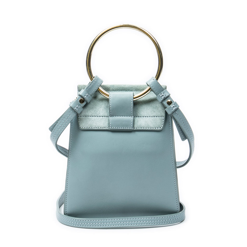 Shoulder Bag Small Faye Bracelet Bag Light Blue Calfskin Leather
