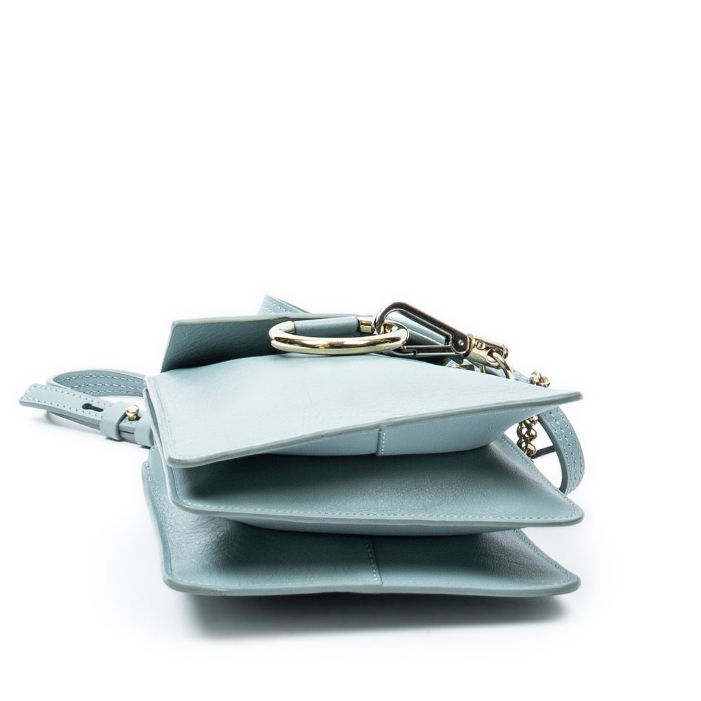 Shoulder Bag Small Faye Bracelet Bag Light Blue Calfskin Leather