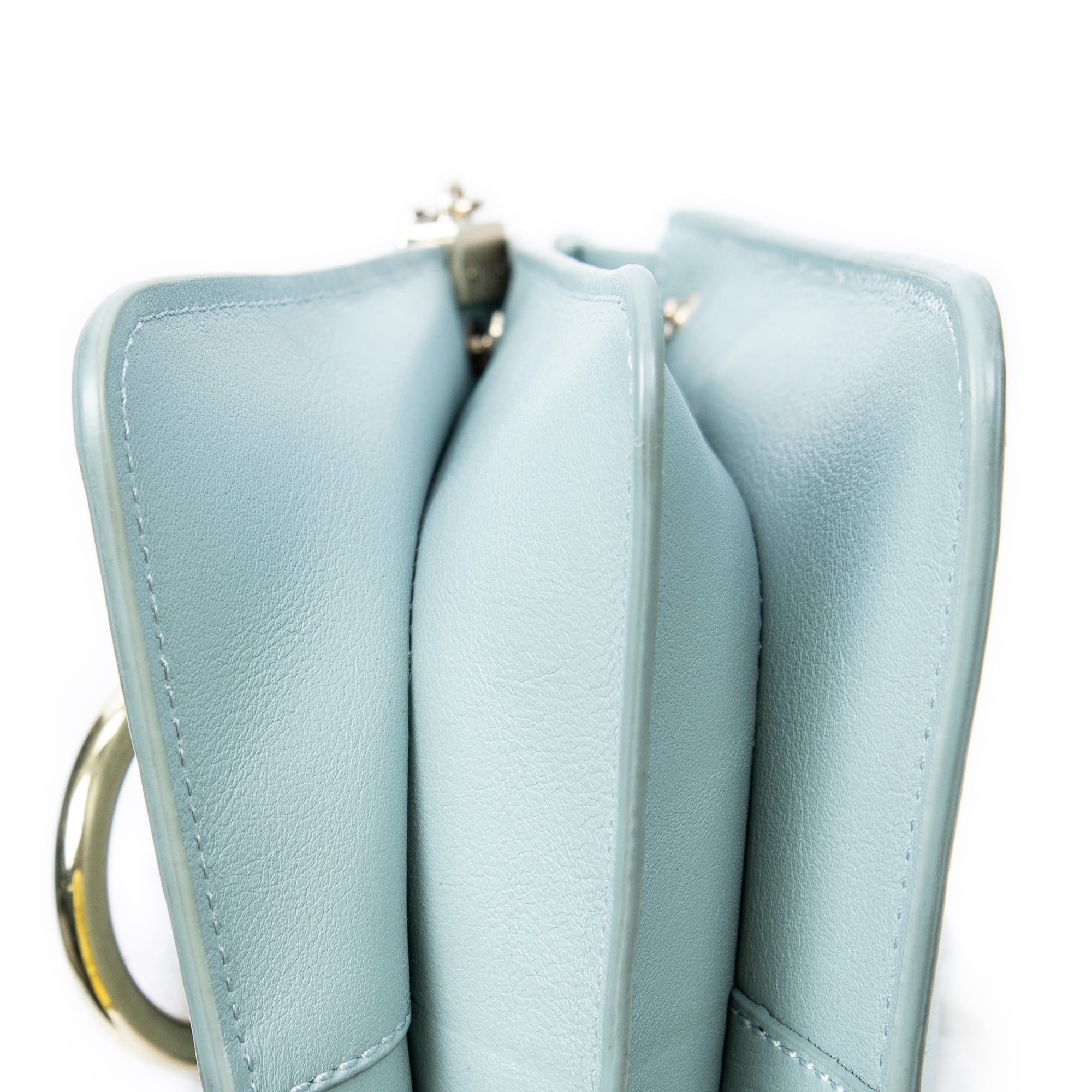 Shoulder Bag Small Faye Bracelet Bag Light Blue Calfskin Leather