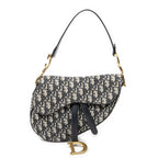 Bolso de Hombro New Saddle Bag Lona Jacquard Oblique Azul Marino