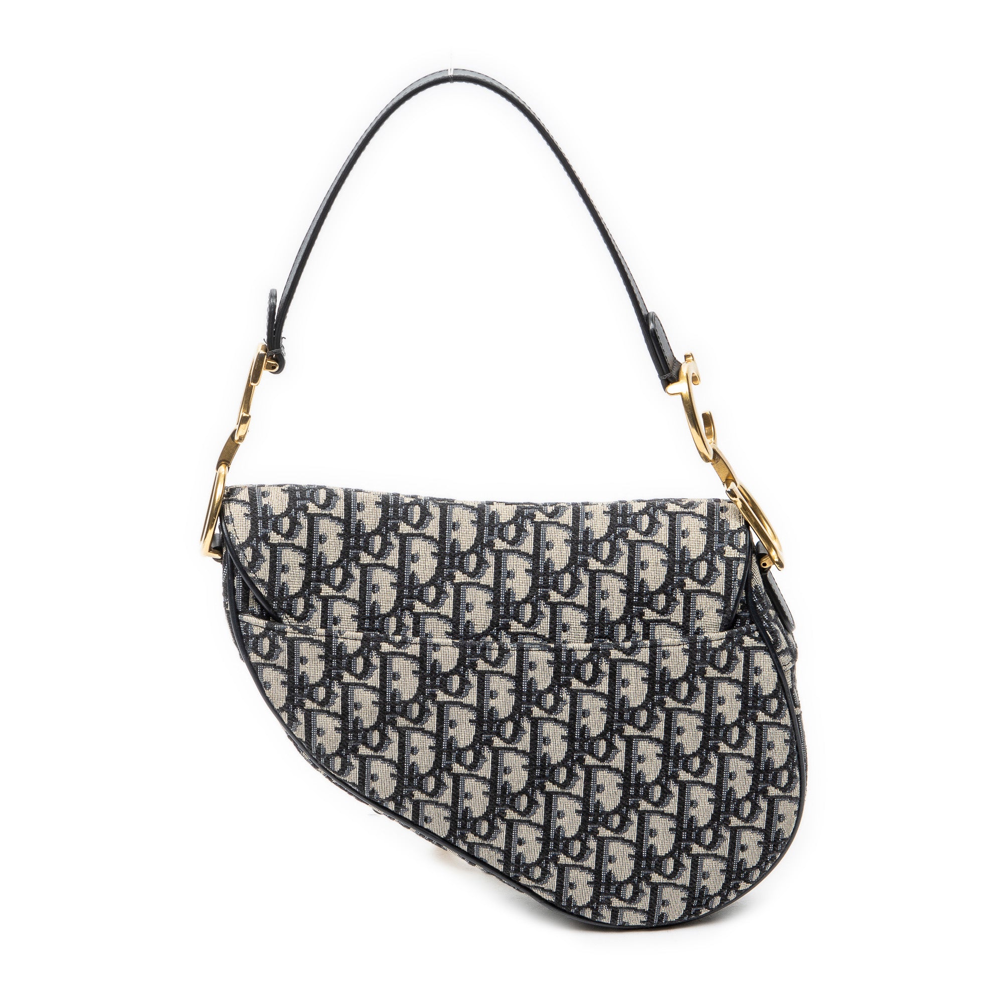 Shoulder Bag New Saddle Bag Navy Oblique Jacquard Canvas