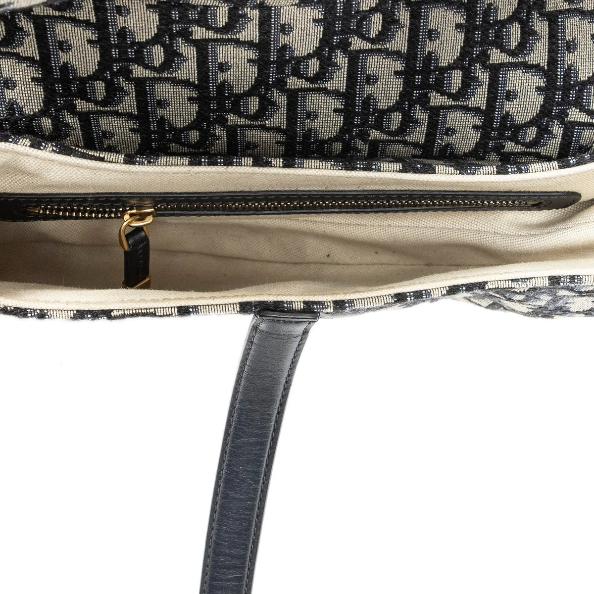 Bolso de Hombro New Saddle Bag Lona Jacquard Oblique Azul Marino