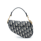 Handbag Mini Saddle Bag Navy Oblique Jacquard Canvas
