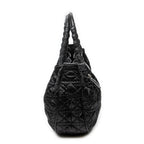 Shoulder Bag Charming Tote Black Cannage Nylon Canvas