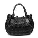 Shoulder Bag Charming Tote Black Cannage Nylon Canvas
