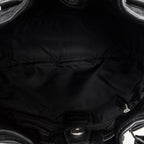 Shoulder Bag Charming Tote Black Cannage Nylon Canvas