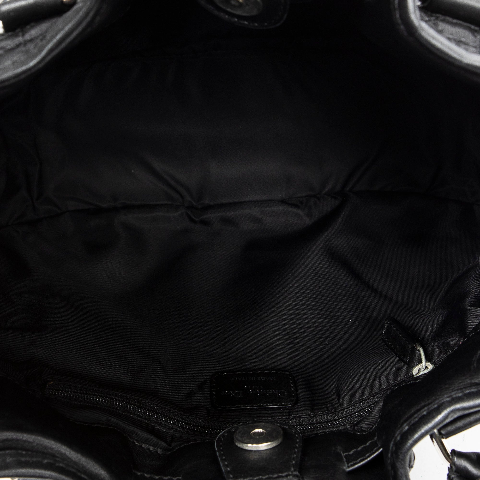 Shoulder Bag Charming Tote Black Cannage Nylon Canvas