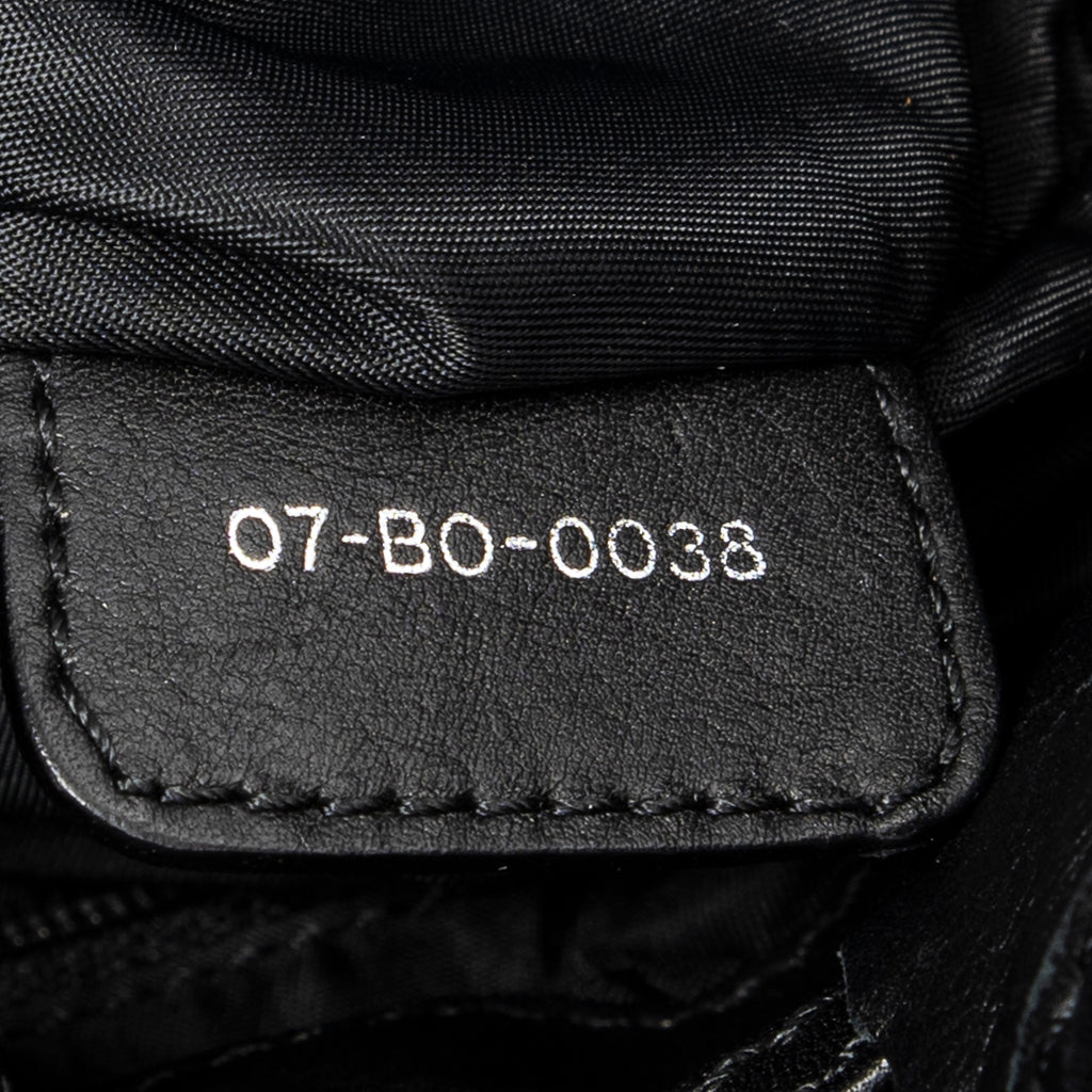 Shoulder Bag Charming Tote Black Cannage Nylon Canvas