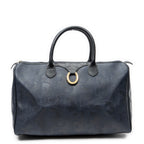 Bolsa de viaje vintage mediana Boston Navy lona revestida Diorissimo