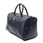 Bolsa de viaje vintage mediana Boston Navy lona revestida Diorissimo