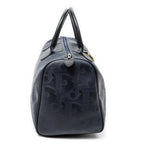Bolsa de viaje vintage mediana Boston Navy lona revestida Diorissimo