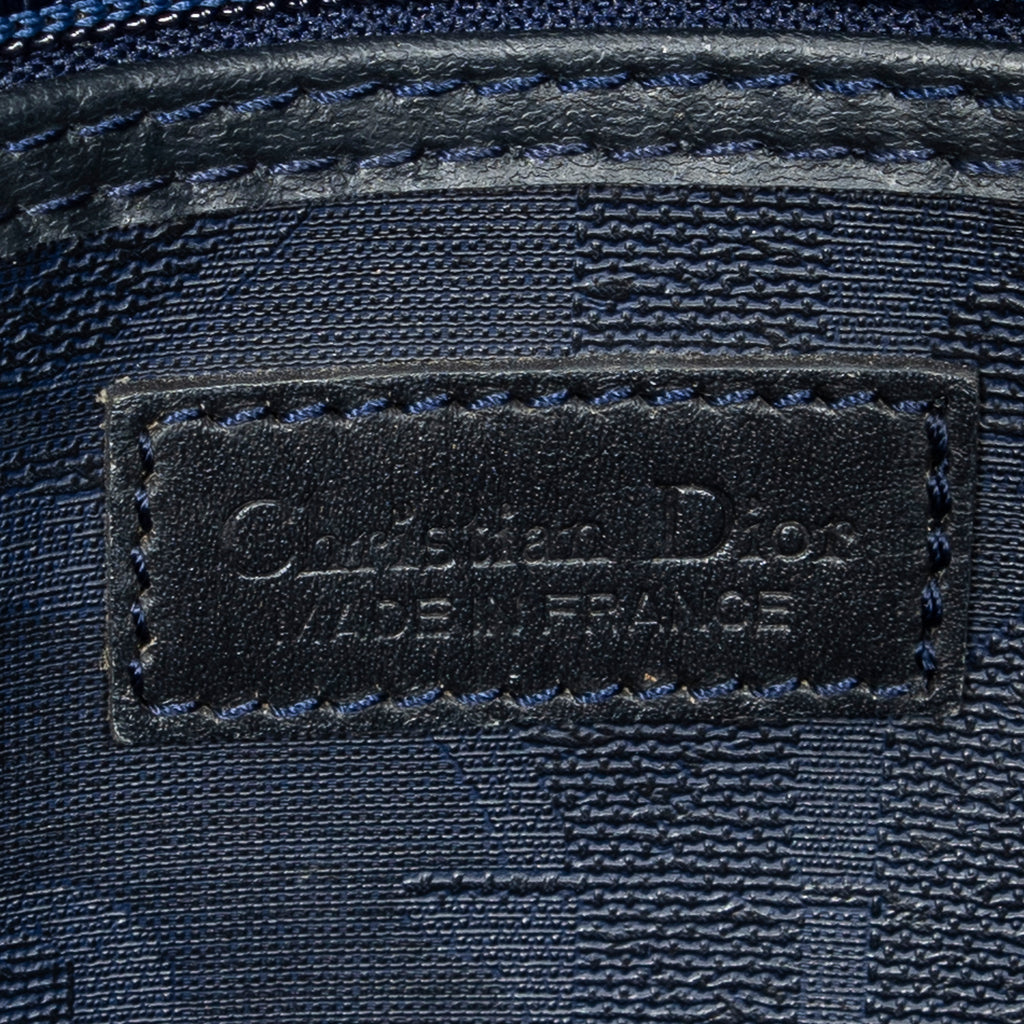 Bolsa de viaje vintage mediana Boston Navy lona revestida Diorissimo