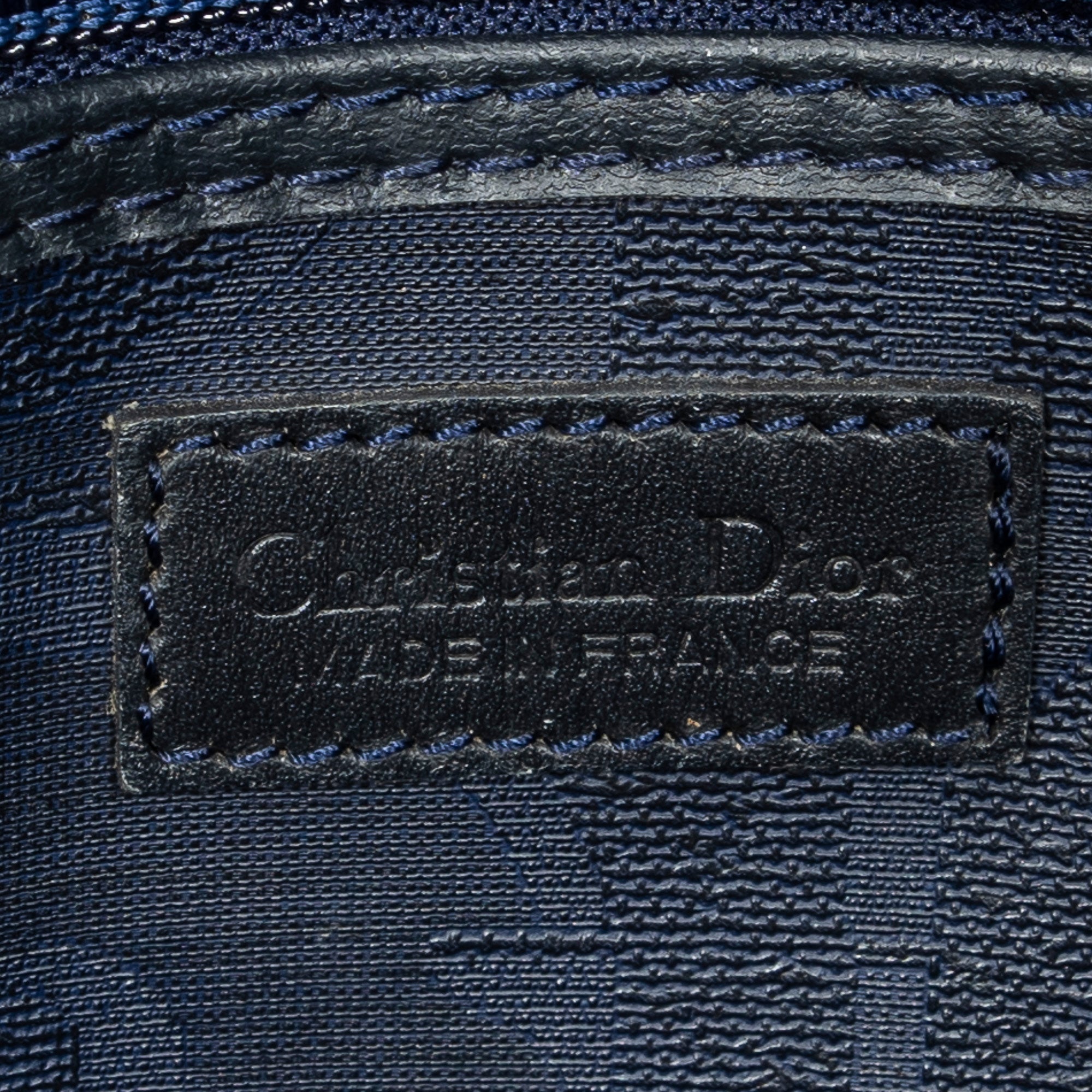 Bolsa de viaje vintage mediana Boston Navy lona revestida Diorissimo