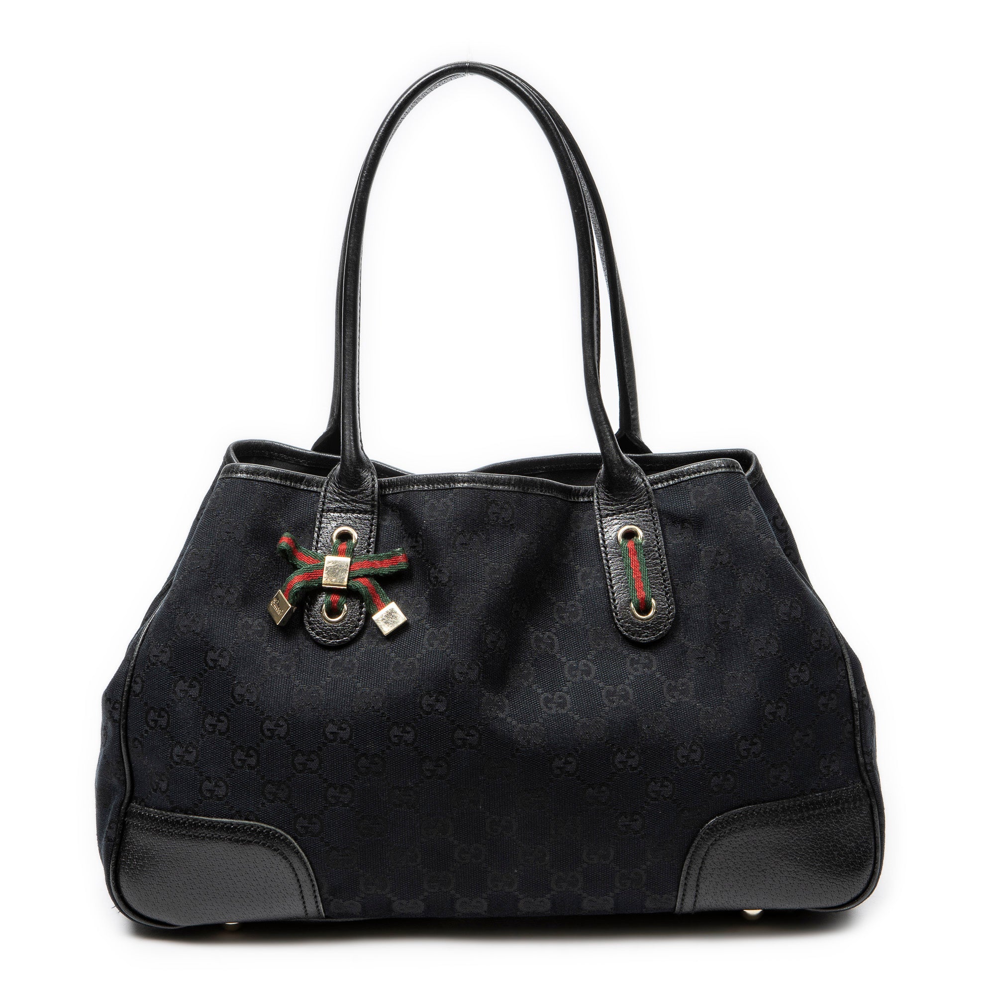 Shoulder Bag Medium Princy Tote Black Monogrammed Canvas