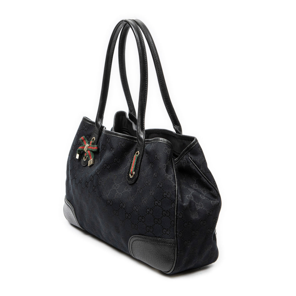 Shoulder Bag Medium Princy Tote Black Monogrammed Canvas