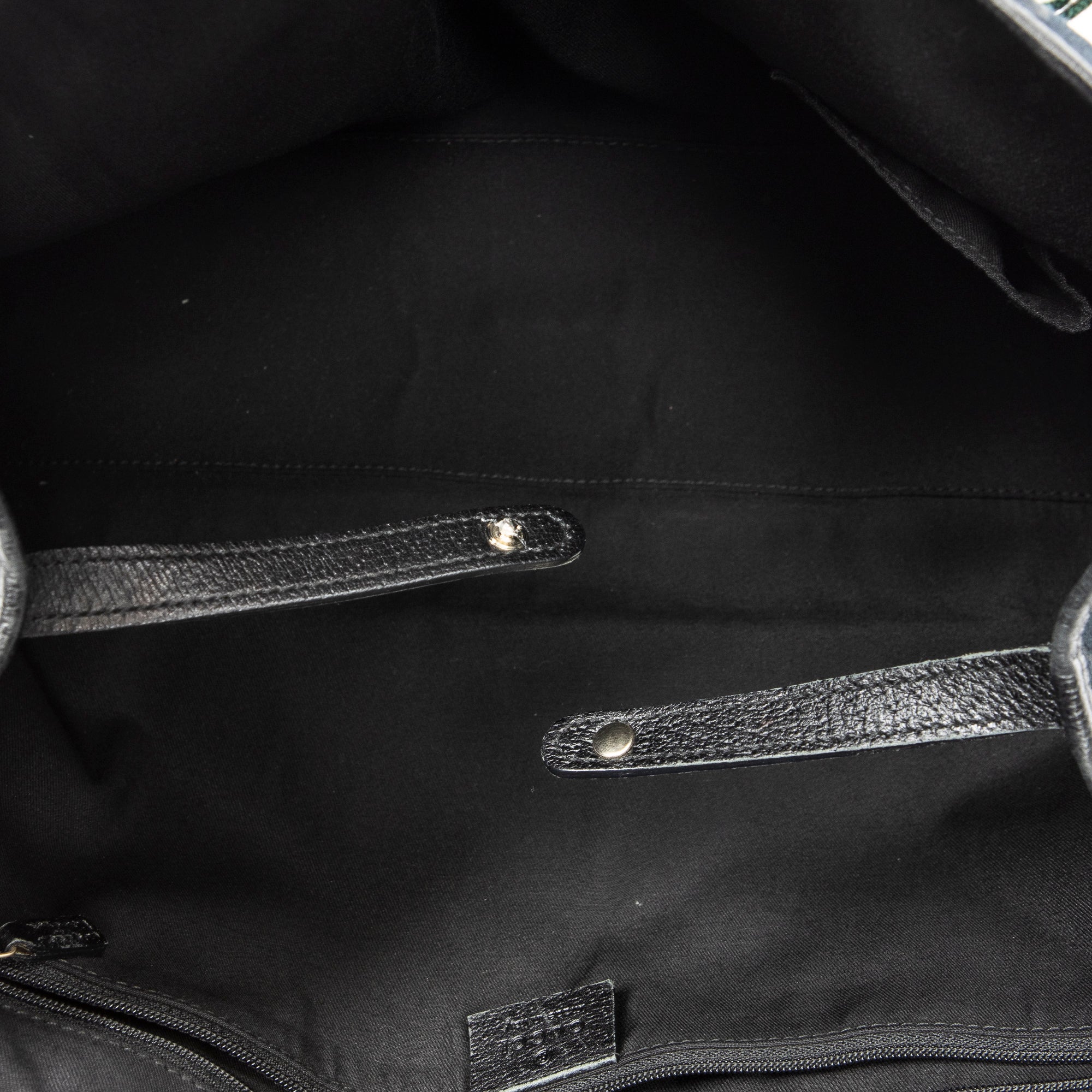 Bolso de hombro mediano Princy Tote lona monograma negro