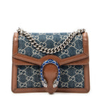 Shoulder Bag Mini Dionysus Chain Crossbody Blue Denim Monogrammed Denim Canvas