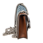 Shoulder Bag Mini Dionysus Chain Crossbody Blue Denim Monogrammed Denim Canvas