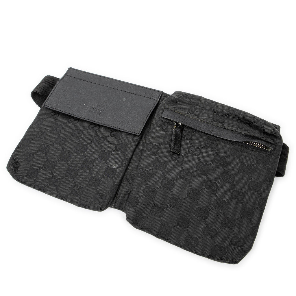 Waist Bag Waist Pouch Black Monogrammed Canvas