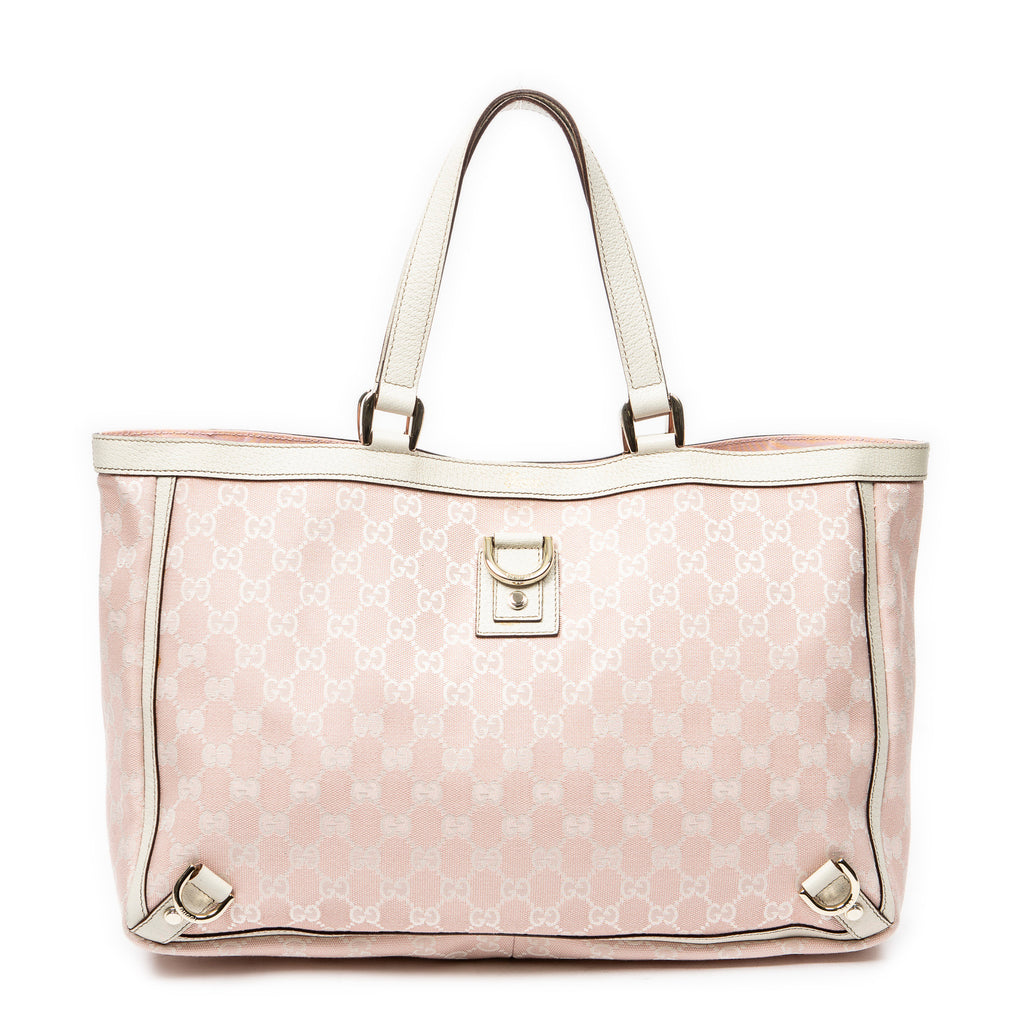 Handbag Large Abbey D-Ring Tote Pink Monogrammed Canvas