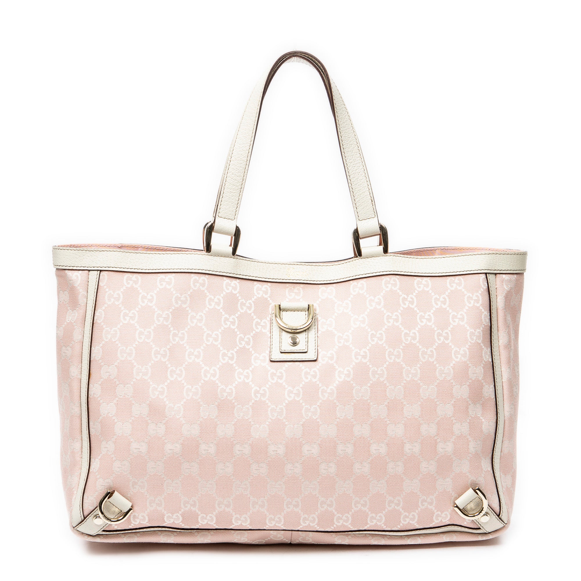 Handbag Large Abbey D-Ring Tote Pink Monogrammed Canvas