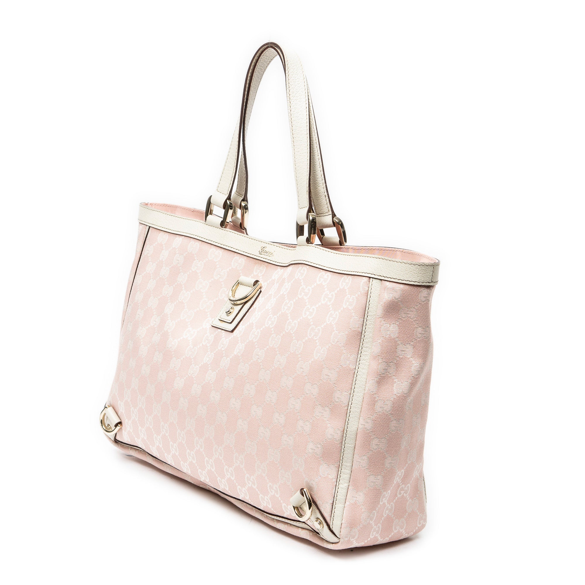Handbag Large Abbey D-Ring Tote Pink Monogrammed Canvas