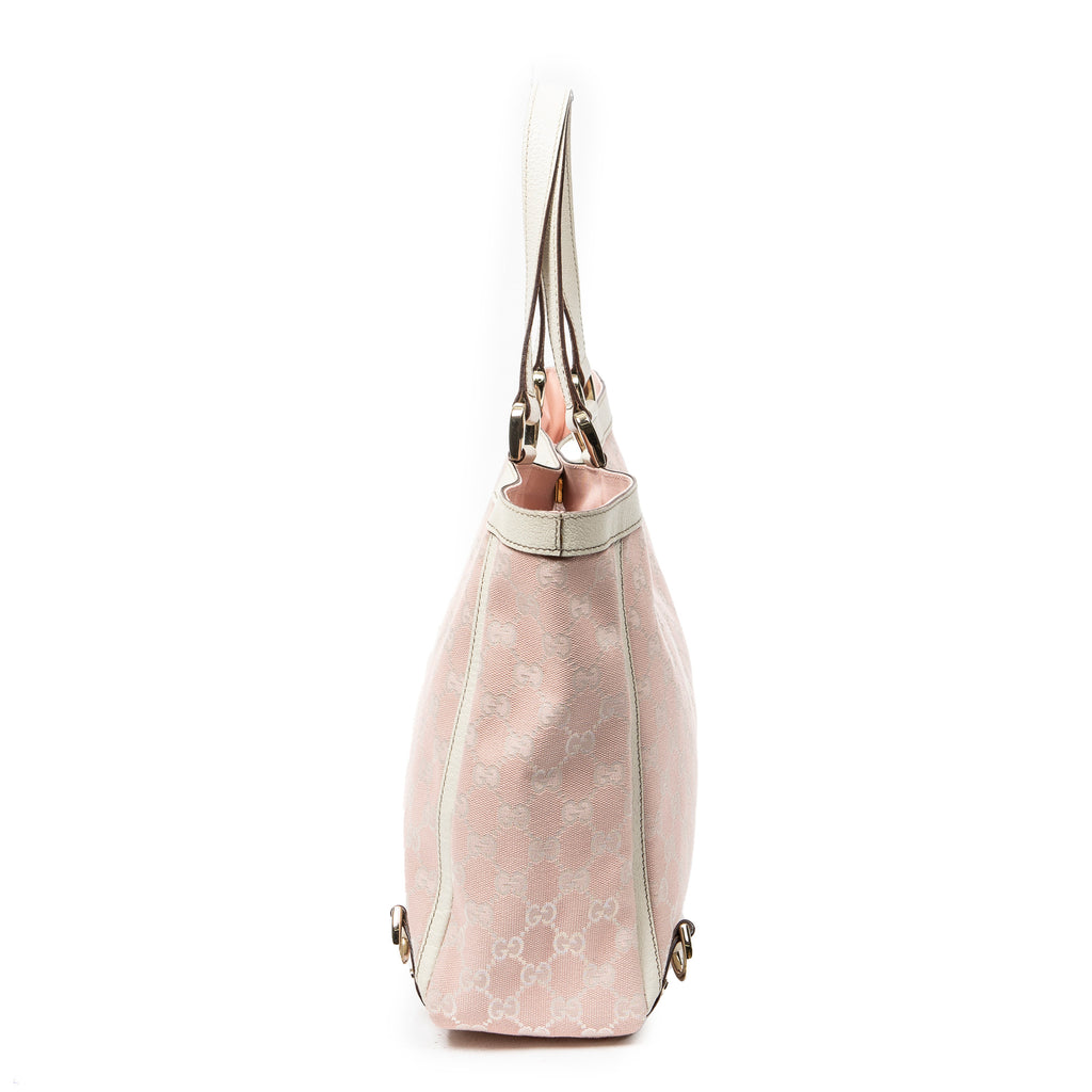 Handbag Large Abbey D-Ring Tote Pink Monogrammed Canvas