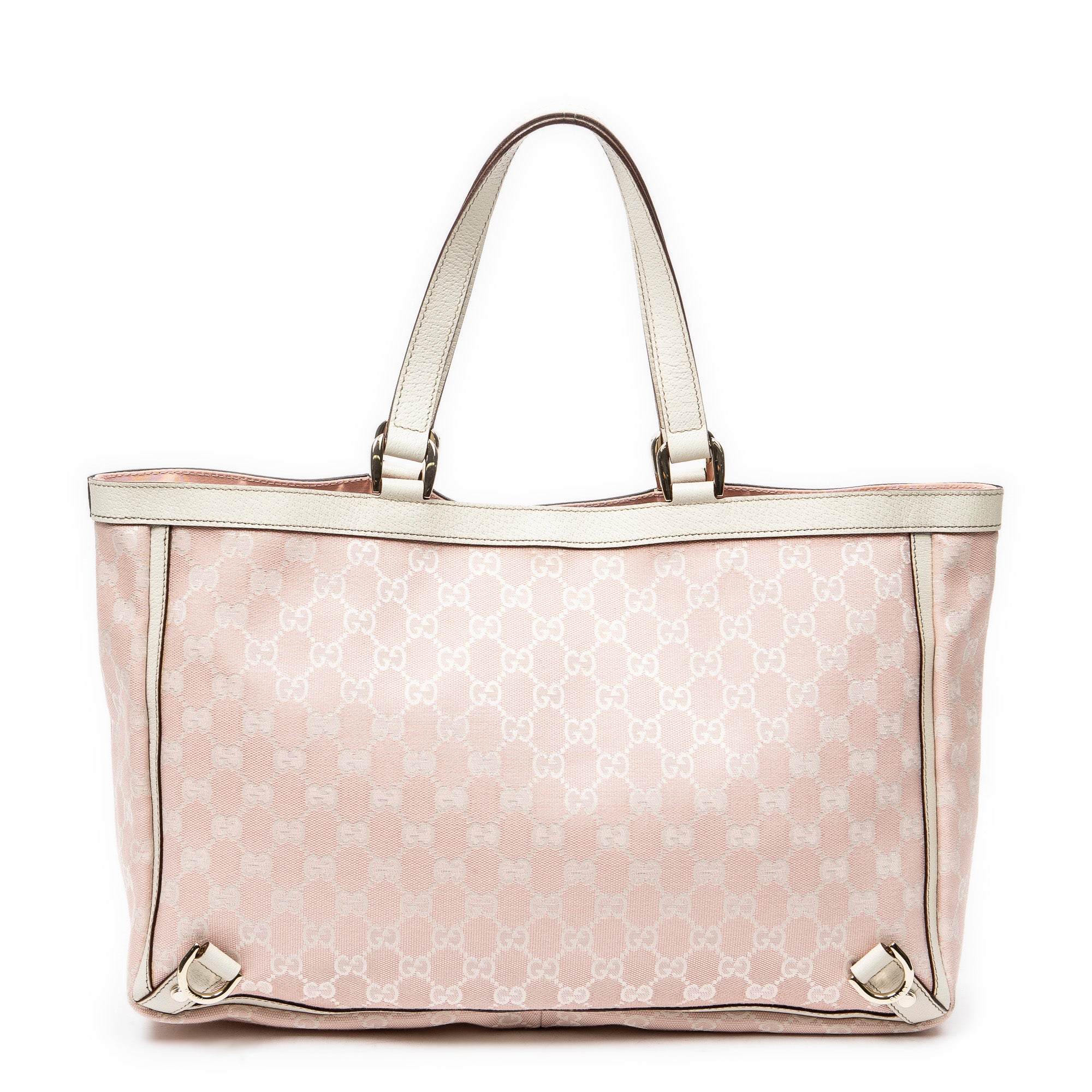 Handbag Large Abbey D-Ring Tote Pink Monogrammed Canvas