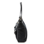 Shoulder Bag Abbey Pocket Tote Black Monogrammed Canvas