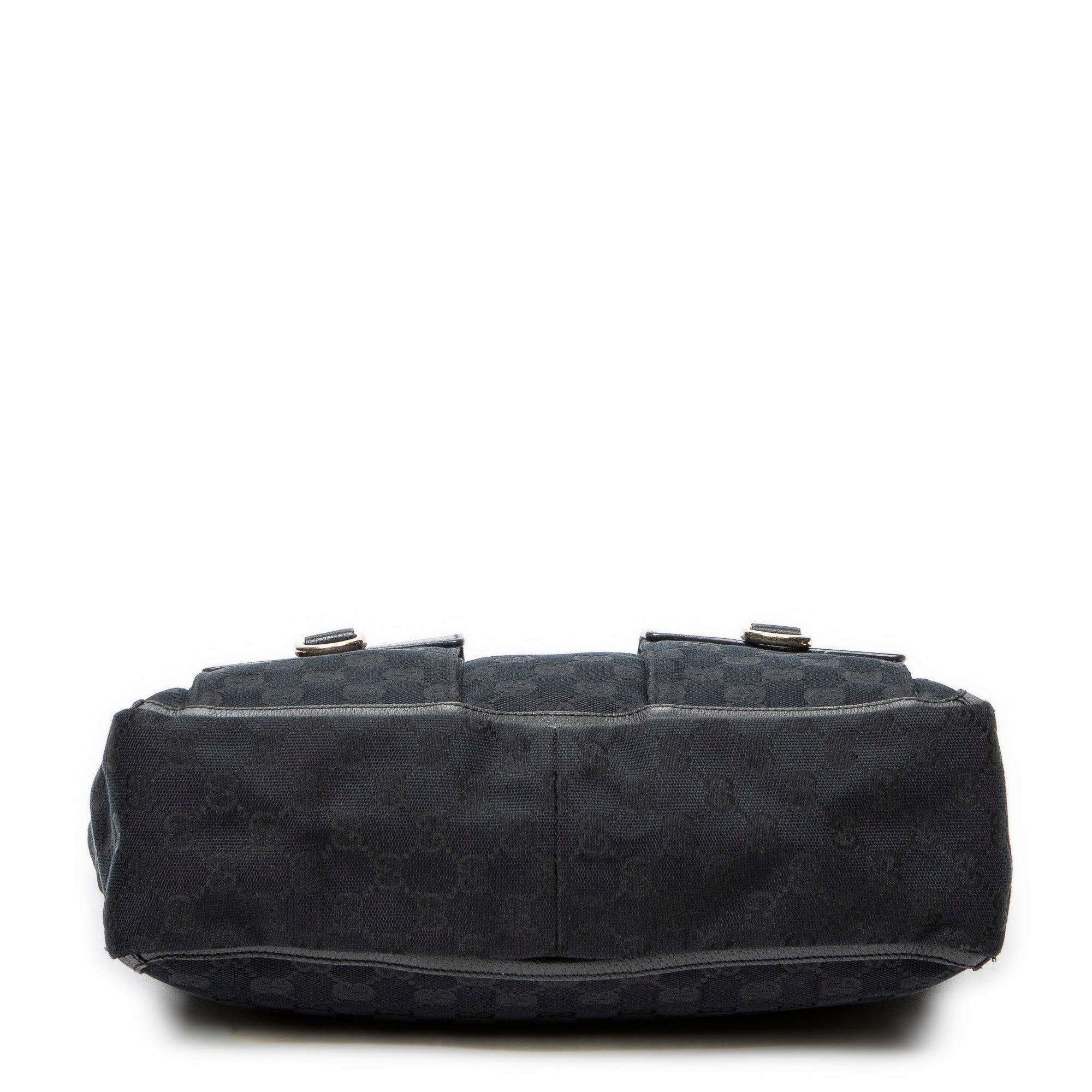 Shoulder Bag Abbey Pocket Tote Black Monogrammed Canvas