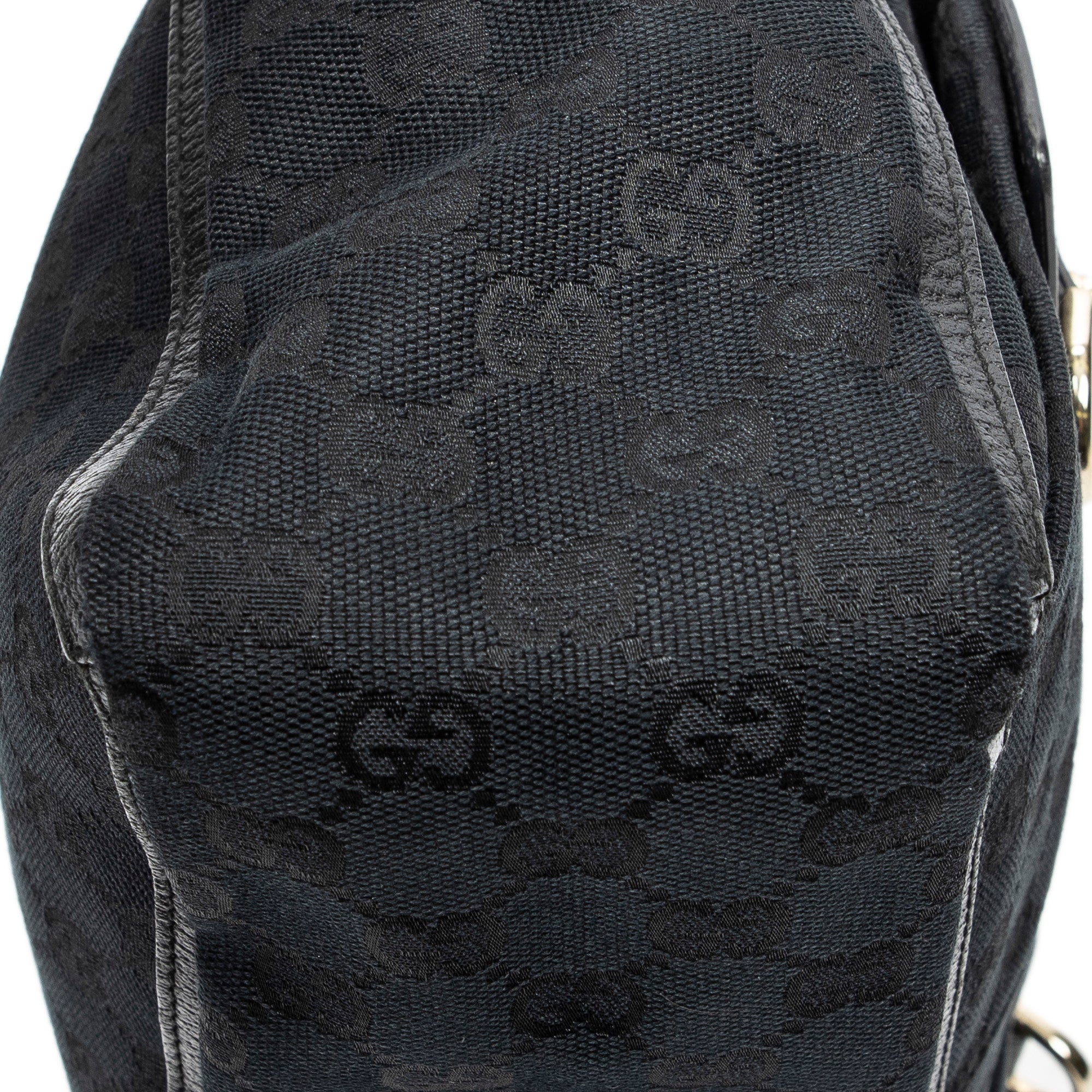 Shoulder Bag Abbey Pocket Tote Black Monogrammed Canvas