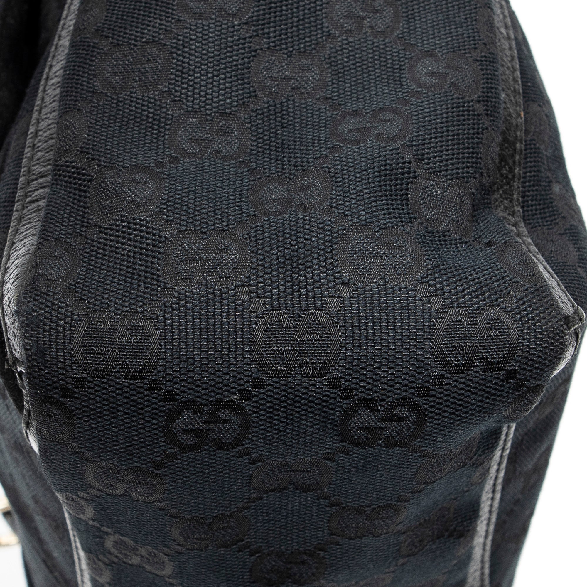 Shoulder Bag Abbey Pocket Tote Black Monogrammed Canvas