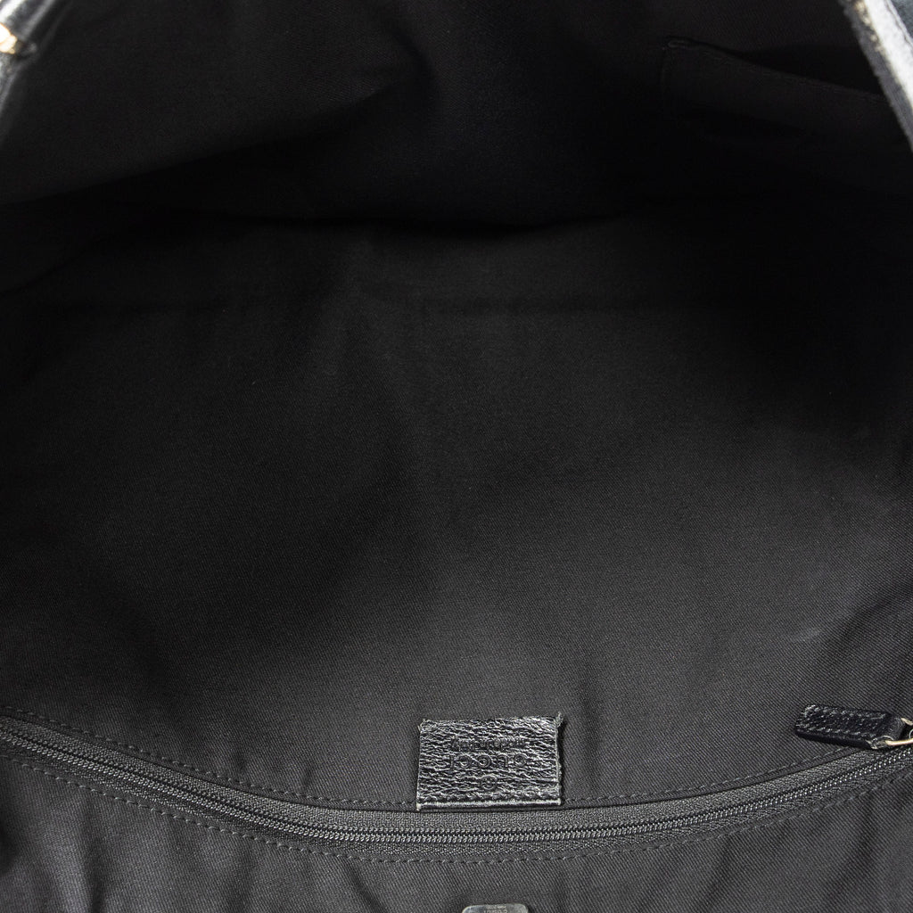 Shoulder Bag Abbey Pocket Tote Black Monogrammed Canvas
