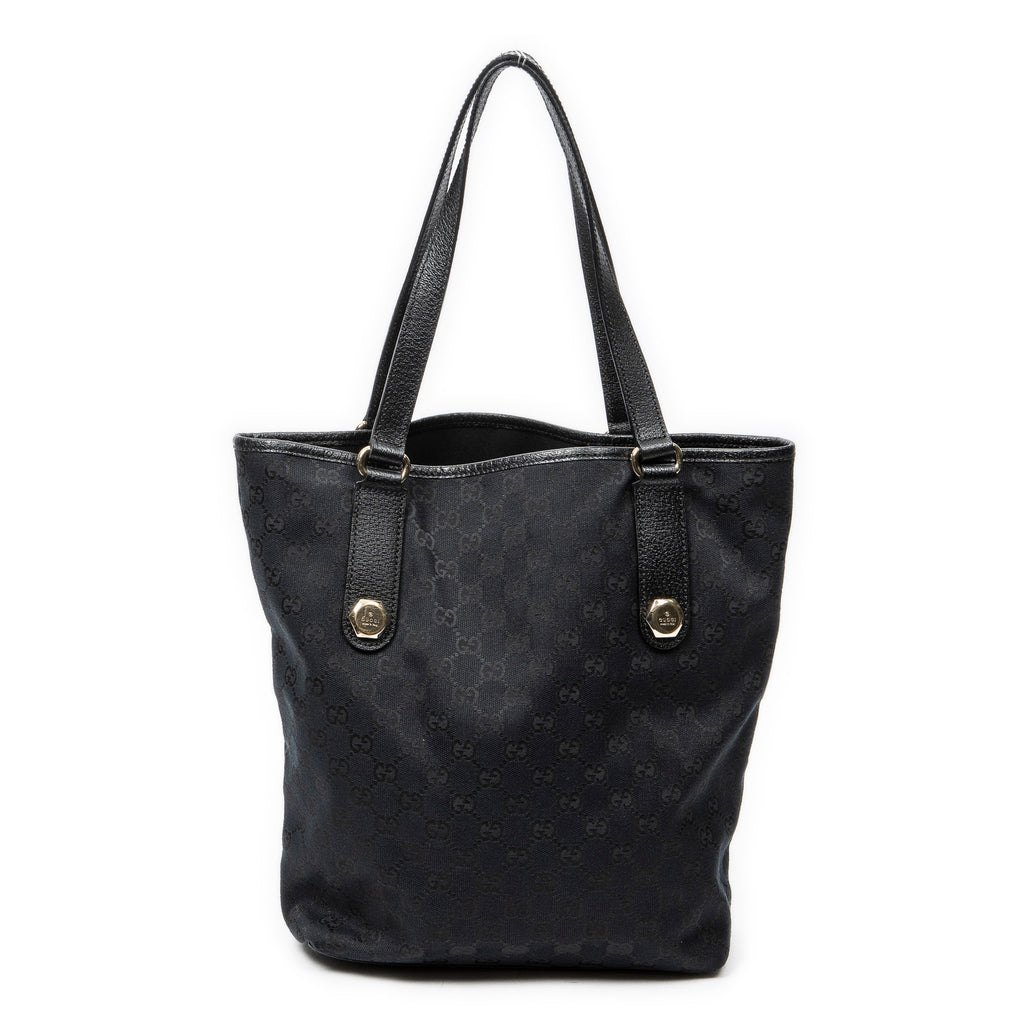 Shoulder Bag Charmy Tote Black Monogrammed Canvas