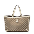 Shoulder Bag Large Abbey D-Ring Tote Ivory Monogrammed Canvas