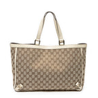 Shoulder Bag Large Abbey D-Ring Tote Ivory Monogrammed Canvas