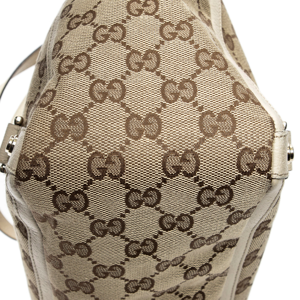 Shoulder Bag Large Abbey D-Ring Tote Ivory Monogrammed Canvas